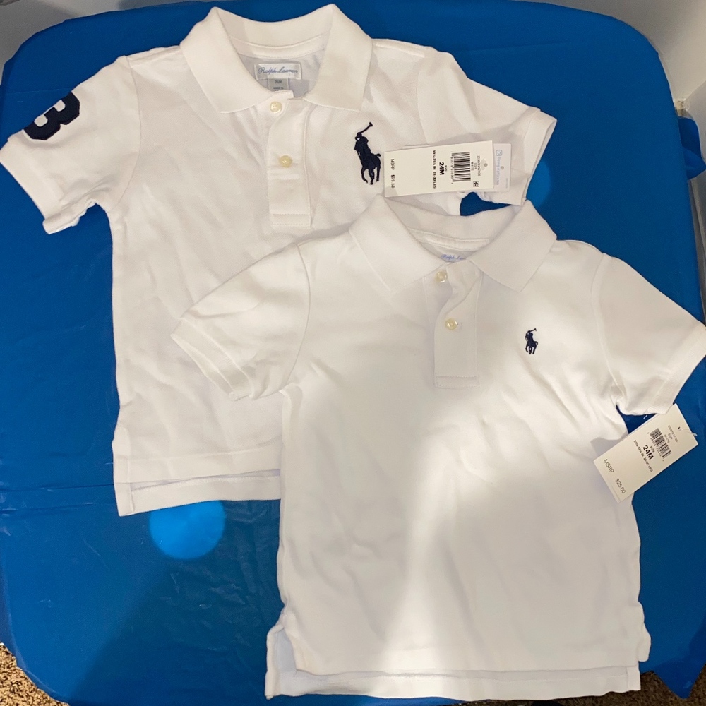 Polo Ralph Lauren white Polos 2 piece Lot